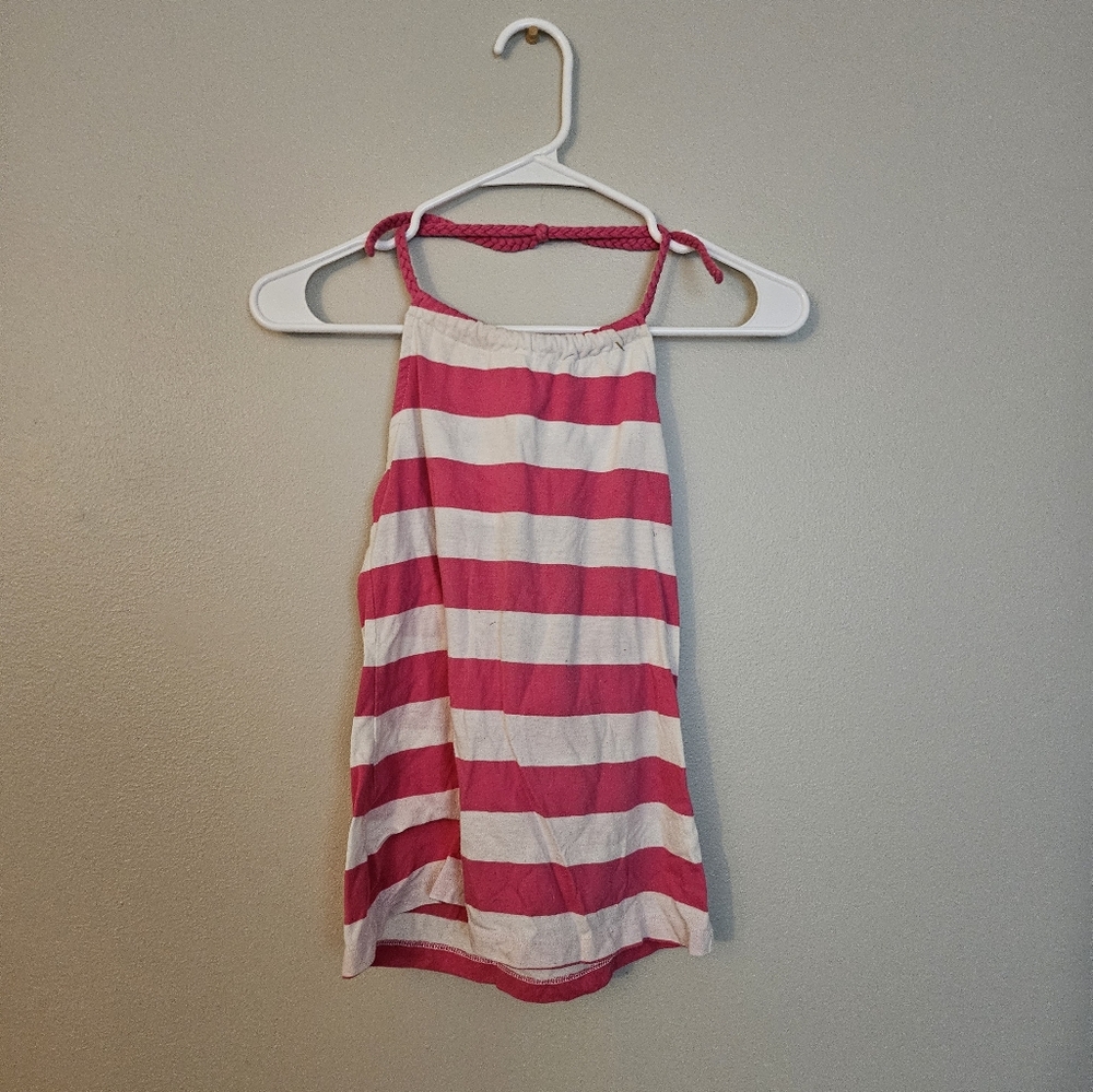 Youth Large (14) So Pink & White Striped Halter Top